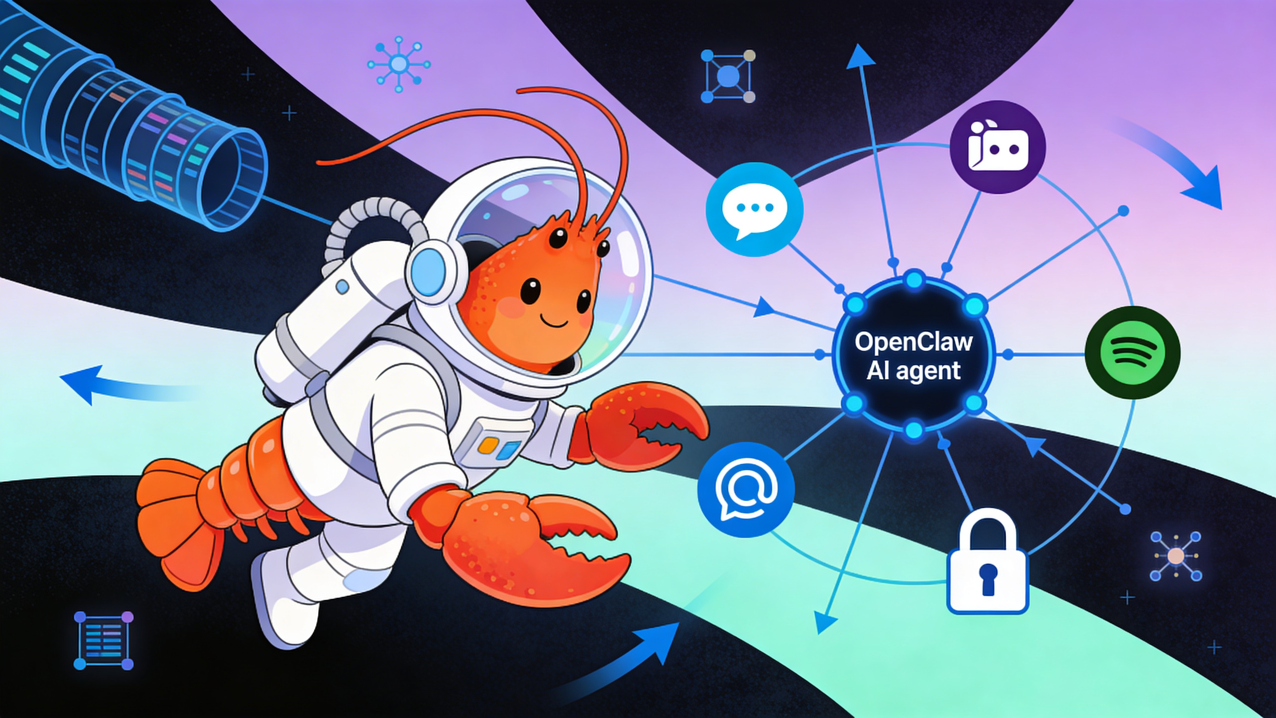 OpenClaw agent architecture showing multiple messaging channels connected through a secure gateway